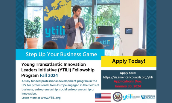 Join Young Translatic Innovation Leaders Initiative Fellowhip Program Fall 2024 in the U.S. for young European business or social entrepreneurs