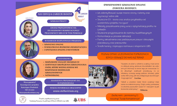 XII edycji projektu Career Boost