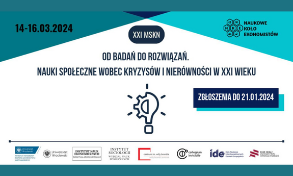 Dołącz już dziś do XXI Międzynarodowej Studenckiej Konferencji Naukowej Uniwersytetu Wrocławskiego.