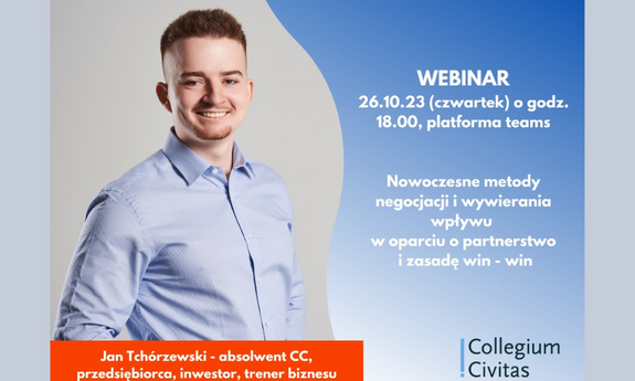 Webinar Nowoczesne metody negocjacji i wywierania wpływu w oparciu o partnerstwo i zasadę win – win | 26.10.2023 | 18:00