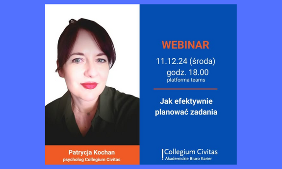 Webinar „Jak efektywnie planować zadania”.