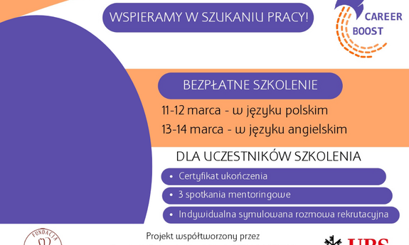 11-12.03.2024 | bezpłatne szkolenie w ramach programu "Career Boost",