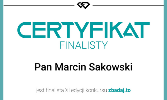 Pan Marcin Sakowski (student socjologii) finalistą XI edycji programu zbadaj.to!