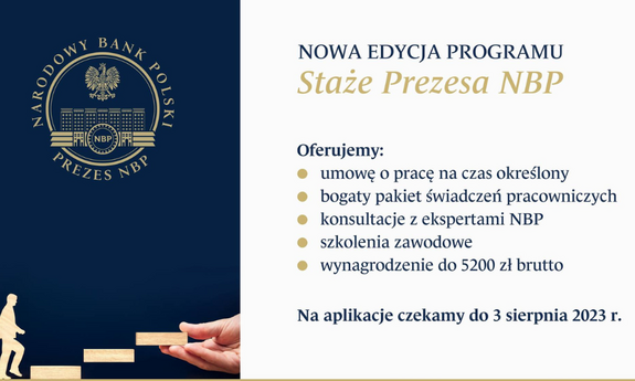 Ruszyła kolejna edycja Programu „Staże Prezesa NBP"