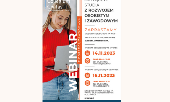 14.11.2023 | 18:00 | Webinar „Jak łączyć ze sobą studia z rozwojem osobistym i zawodowym?”