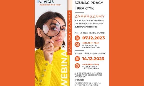 07.12.2023 | 18:00 | Webinar „Jak efektywnie szukać pracy i praktyk”