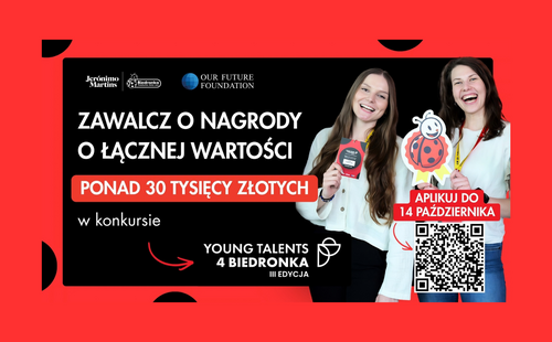 Zawalcz o nagrody z puli ponad 30 tysięcy złotych w konkursie Young Talents 4 Biedronka!