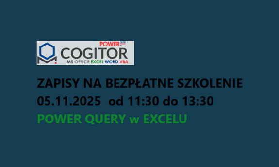 Bezpłatny webinar POWER QUERY W EXCELU